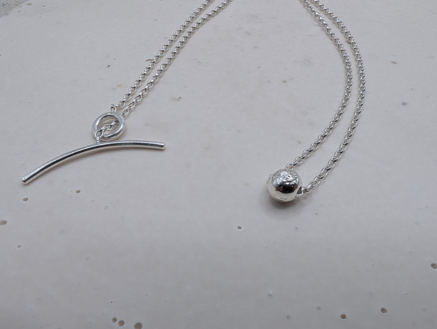 Silver bead necklace