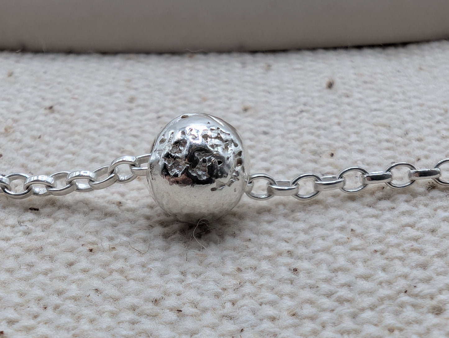 Silver bead necklace
